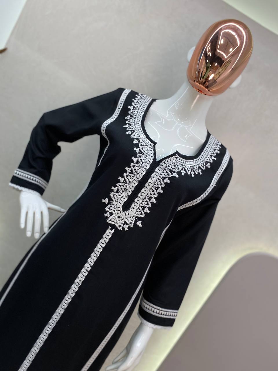 BE Designer Outfit Elegant Tesla Top with Cotton Thread Embroidery and Lace Work, Paired with Rayon Plazo