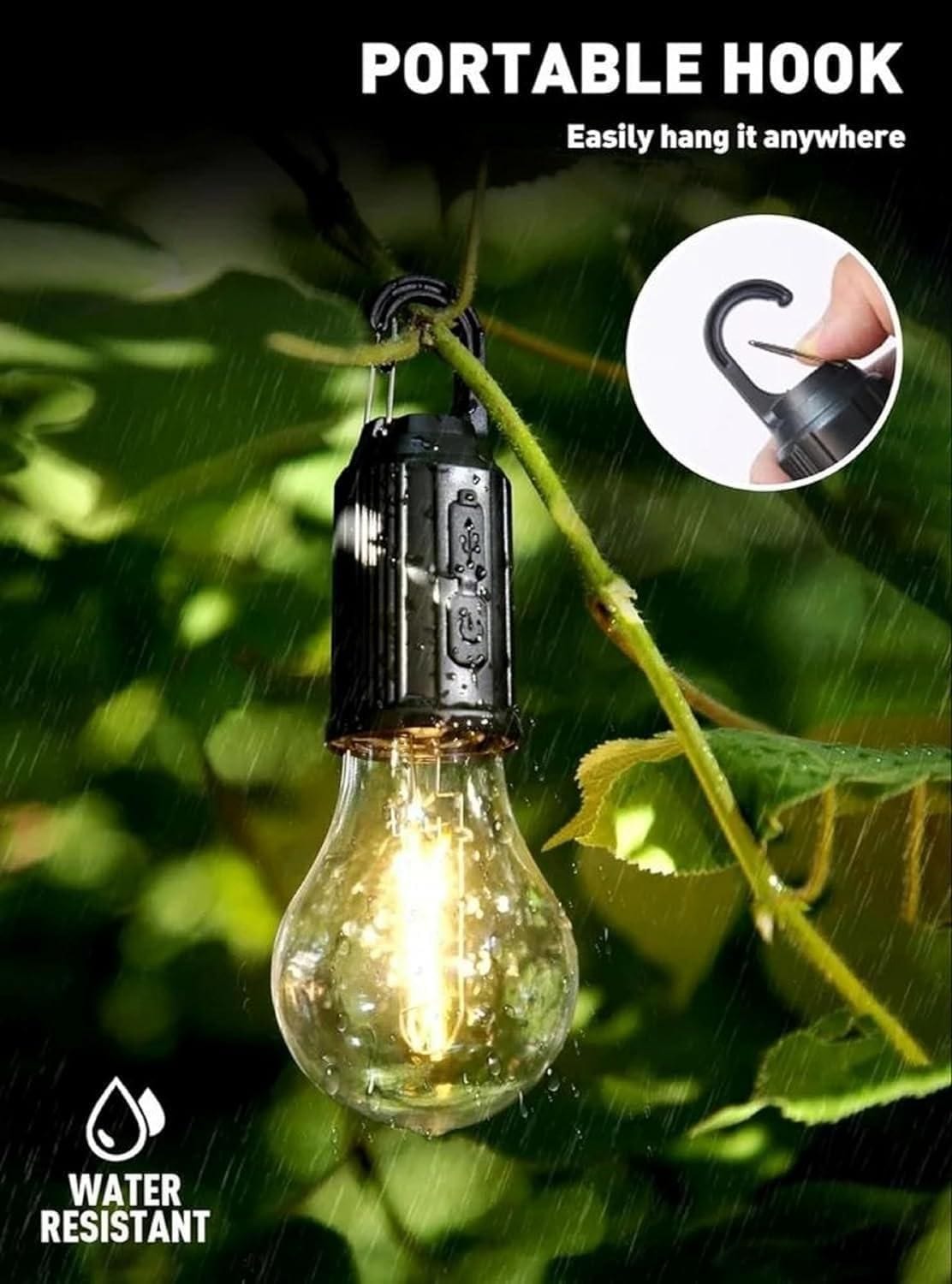 Roposo Clout Decorative Hanging Bulb with 3 Modes Tent Lamp for Camping Pack of 1