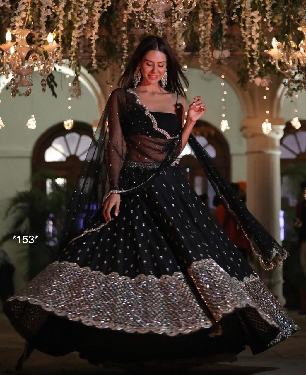Black Designer lehenga Choli For Party Wear Merrage Function 