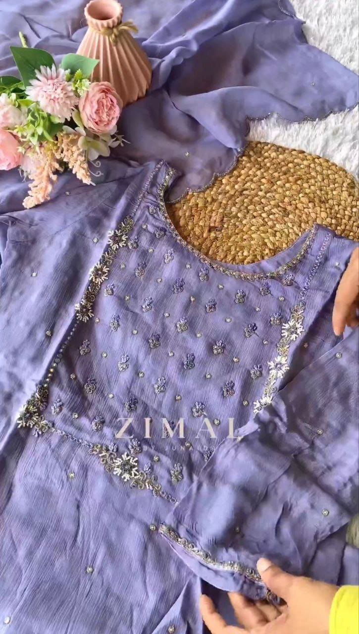 Manali Designer Outfit Exquisite Jam Cotton Designer Suit Set with Organza Dupatta and Hand Work