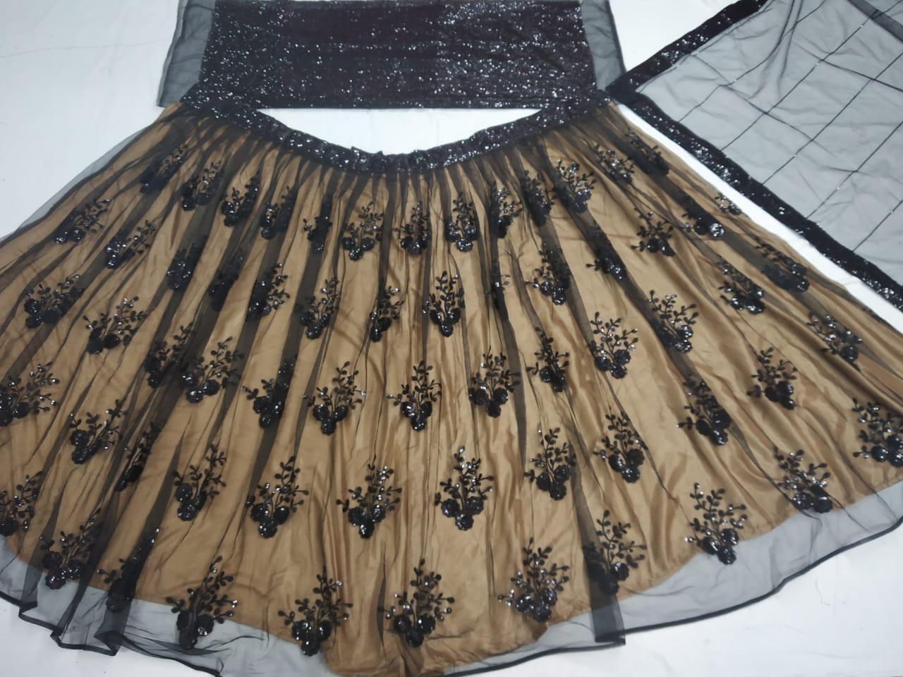 Net Sequence Embrodery Lehenga