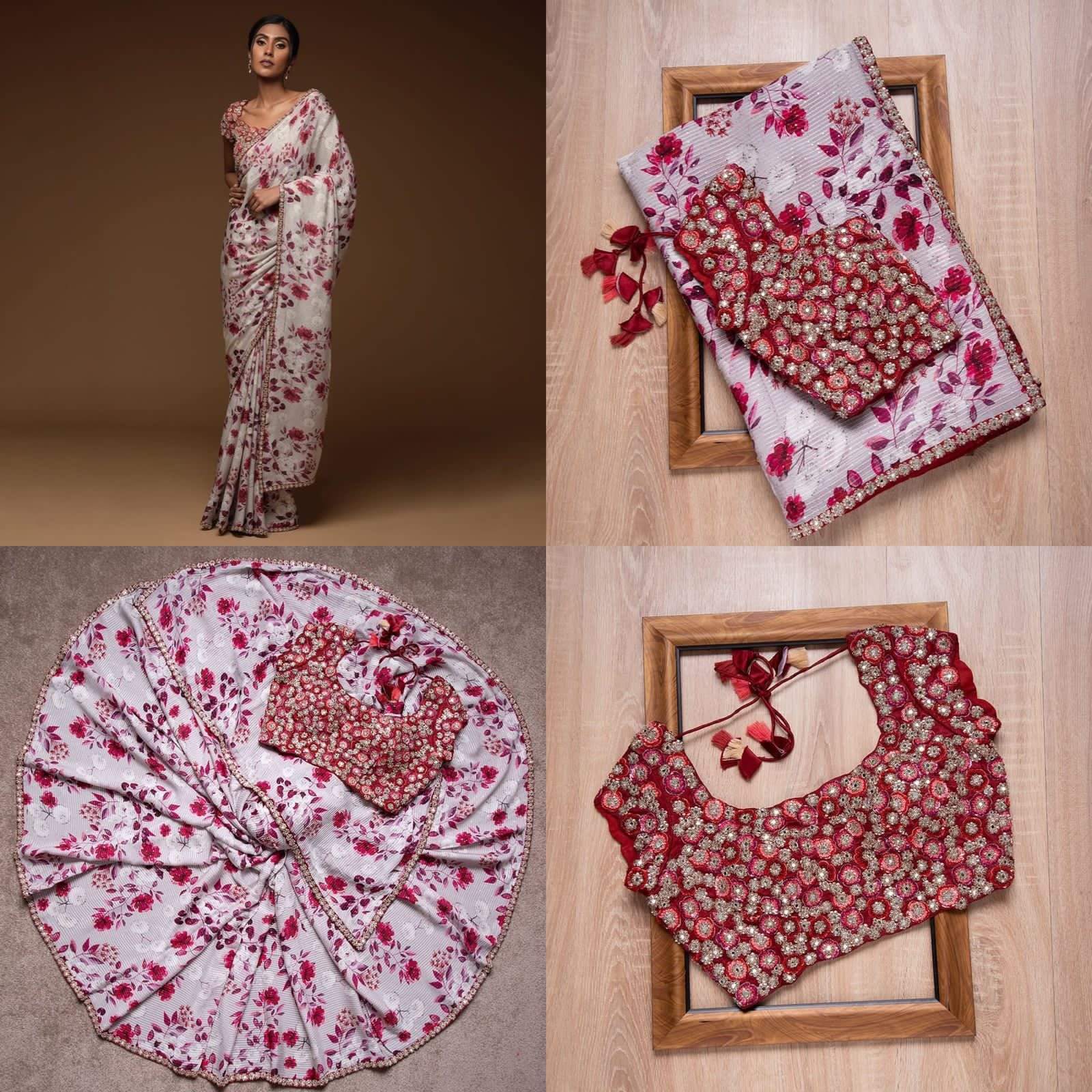 MnM Dresses Designer Digital Printed Saree