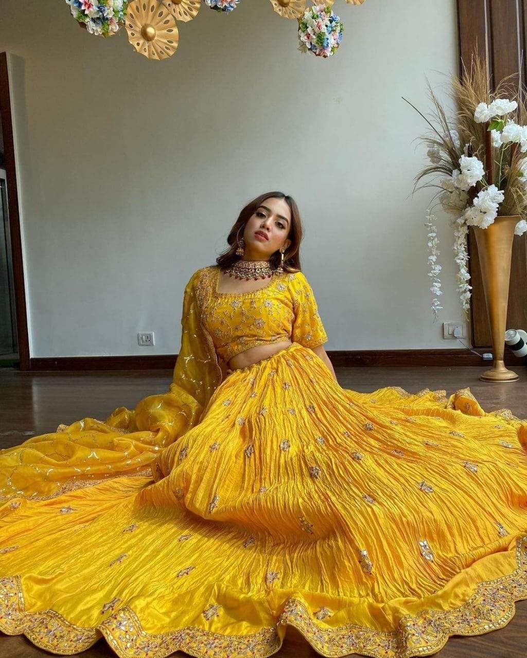 MnM Dresses Yellow Designer Bridal Lehenga