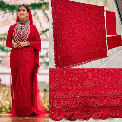 Designer Red Wedding Special Saree