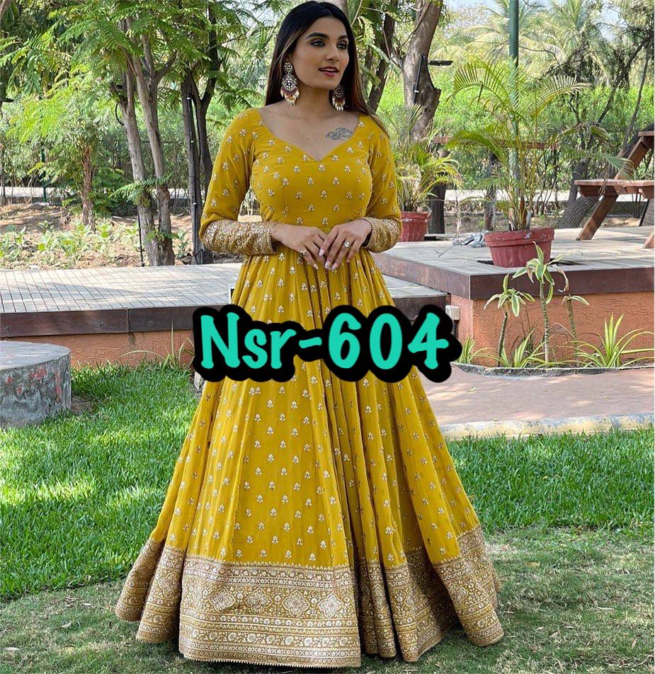 SE Dresses Designer Party Wear Look Yellow Gown