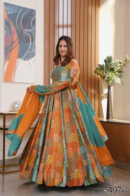 New Arrival Adorable Fox Georgette With Digital Printed Gown
