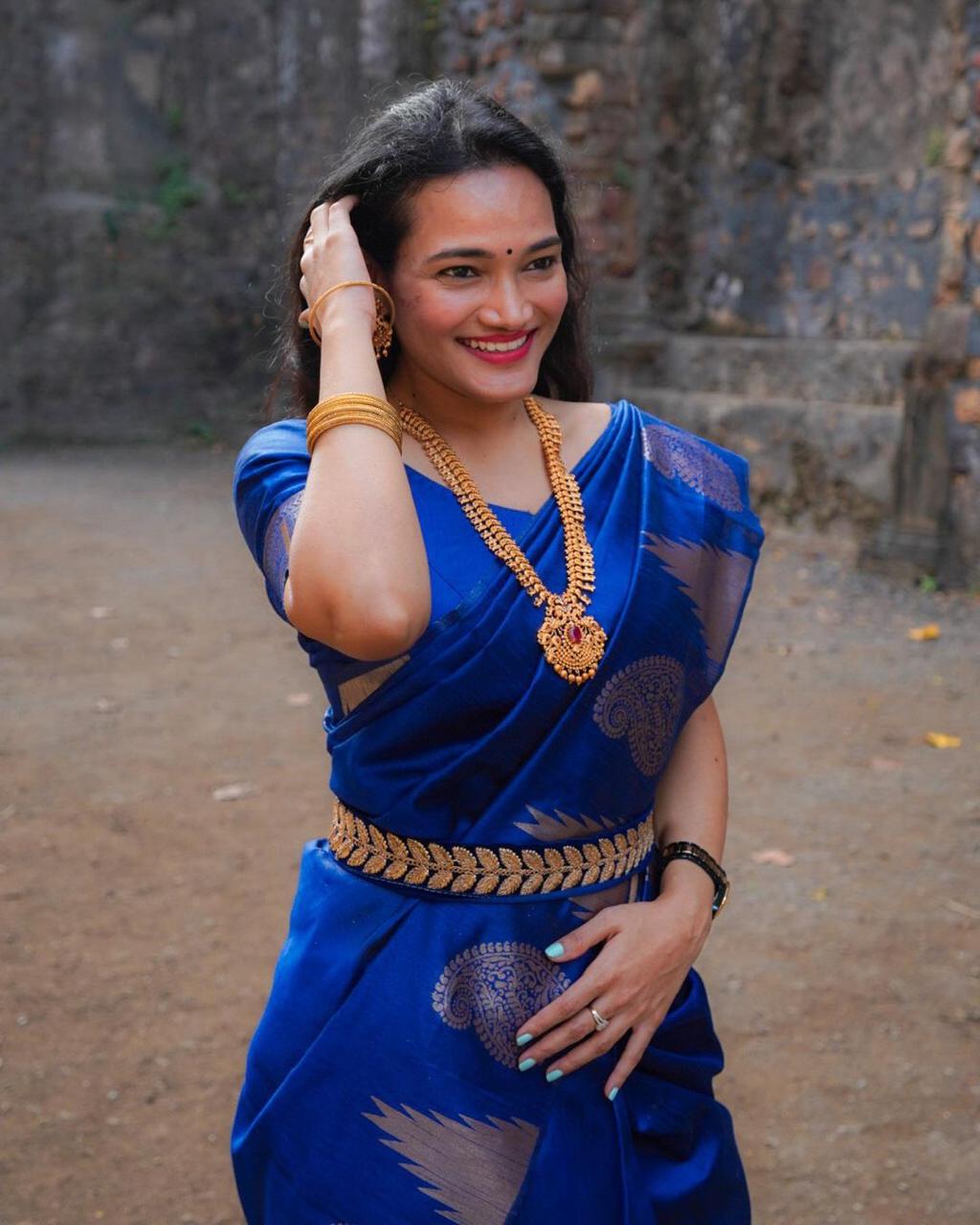SE saree Royal Blue Ready to Wear Saree